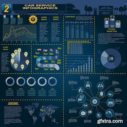 Stock Vectors - Car and Transport Infographic, 25xEPS