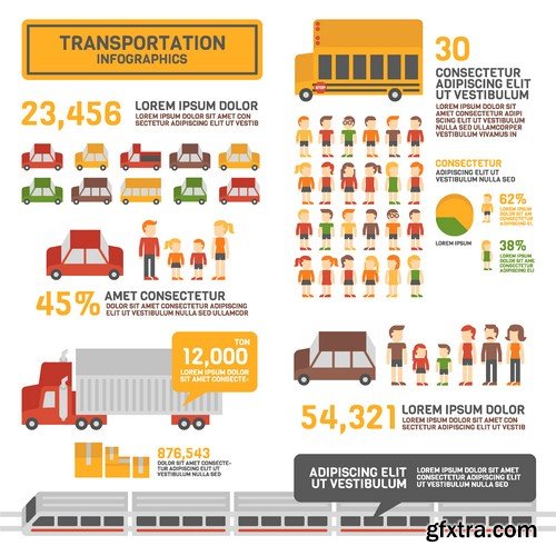 Stock Vectors - Car and Transport Infographic, 25xEPS