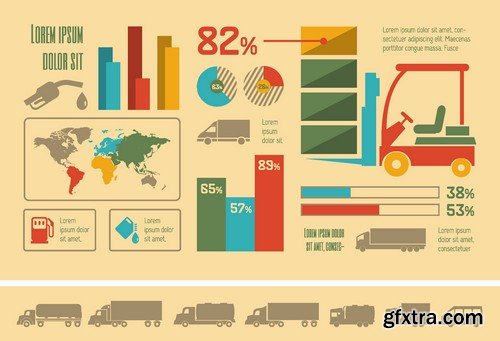 Stock Vectors - Car and Transport Infographic, 25xEPS