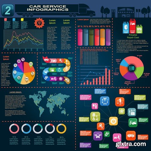 Stock Vectors - Car and Transport Infographic, 25xEPS