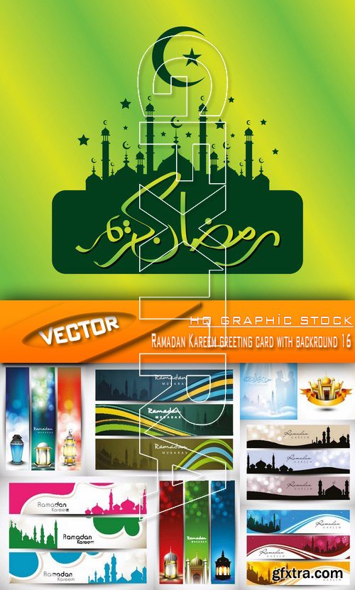 Stock Vector - Ramadan Kareem greeting card with backround 16