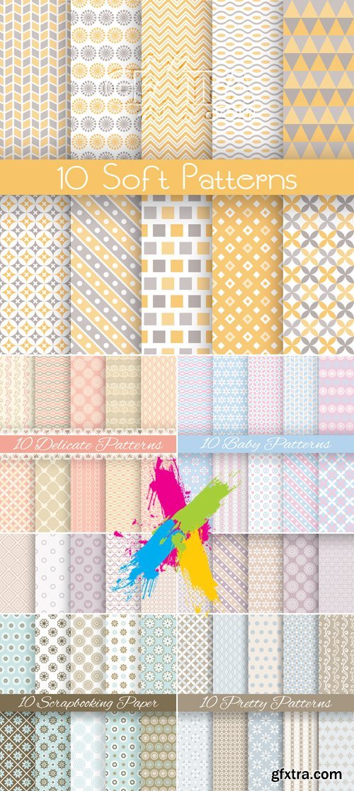 Cute Pastel Patterns Vector