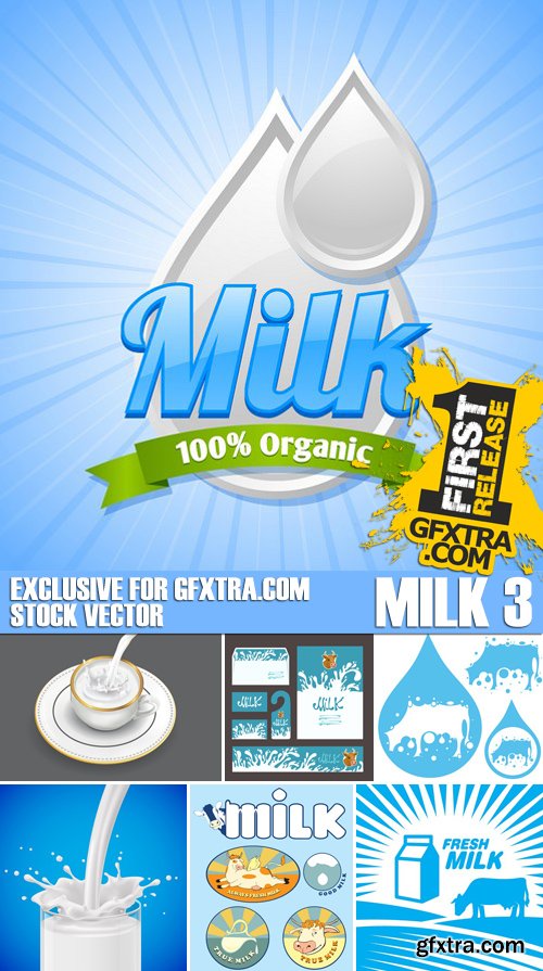 Stock Vectors - Milk 3, 25xEPS