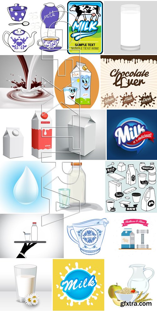 Stock Vectors - Milk 3, 25xEPS