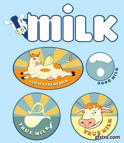 Stock Vectors - Milk 3, 25xEPS