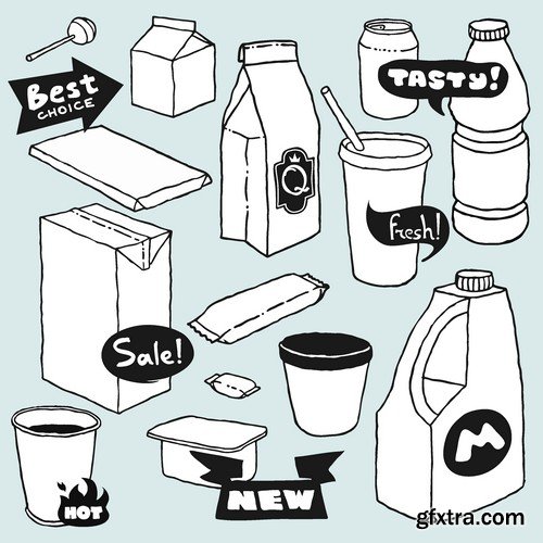 Stock Vectors - Milk 3, 25xEPS