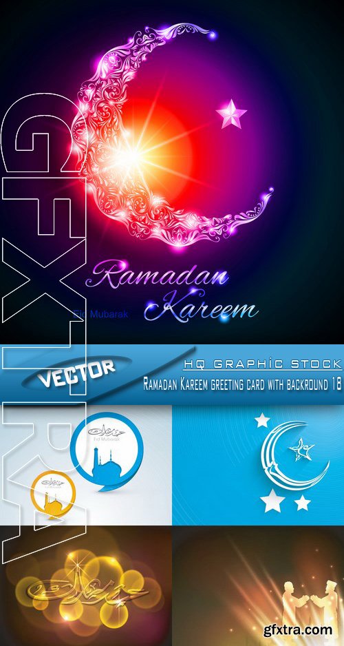 Stock Vector - Ramadan Kareem greeting card with backround 18