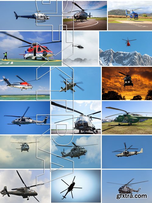 Stock Photos - Helicopter, 25xJPG