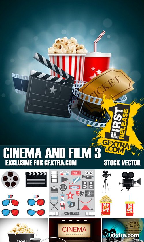 Stock Vectors - Cinema and Film 3, 25xEPS