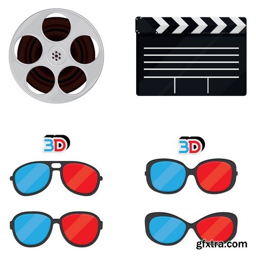 Stock Vectors - Cinema and Film 3, 25xEPS