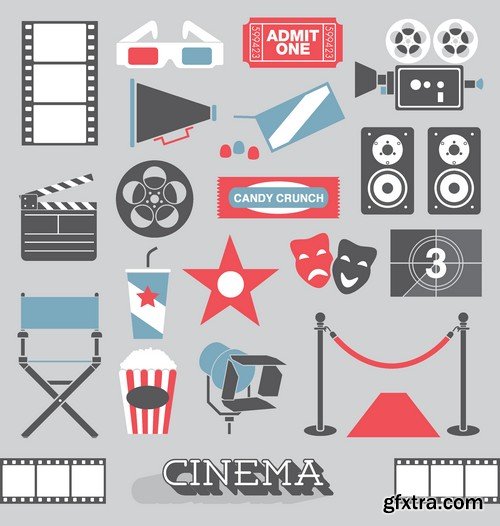 Stock Vectors - Cinema and Film 3, 25xEPS