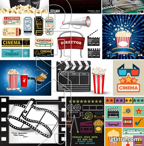 Stock Vectors - Cinema and Film 3, 25xEPS