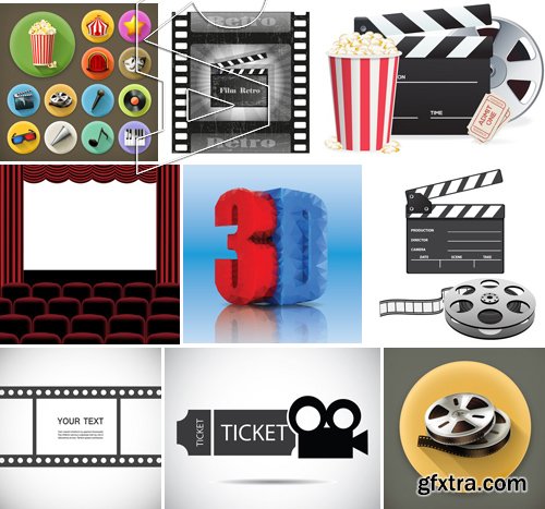 Stock Vectors - Cinema and Film 3, 25xEPS