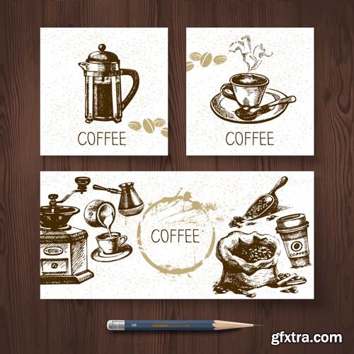 Coffee illustrations, 25xEPS