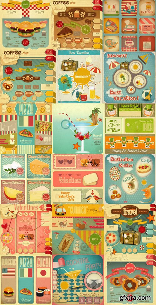 Retro Vector Collection - 25 EPS