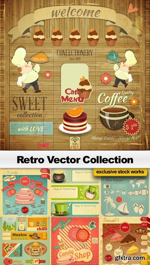 Retro Vector Collection - 25 EPS