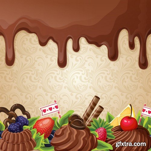 Stock Vectors - Chocolate 3, 25xEPS