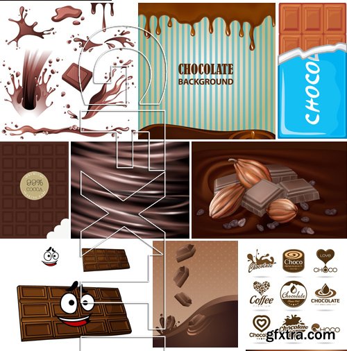 Stock Vectors - Chocolate 3, 25xEPS