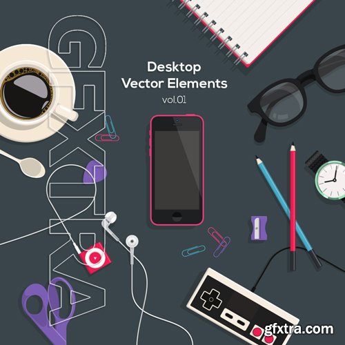 Desktop Flat Vector Objects Vol1