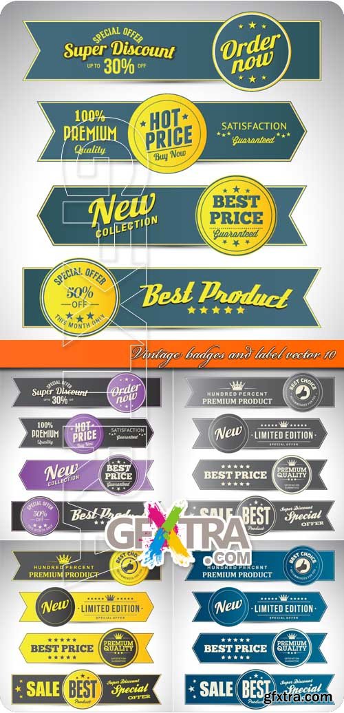 Vintage badges and label vector 10