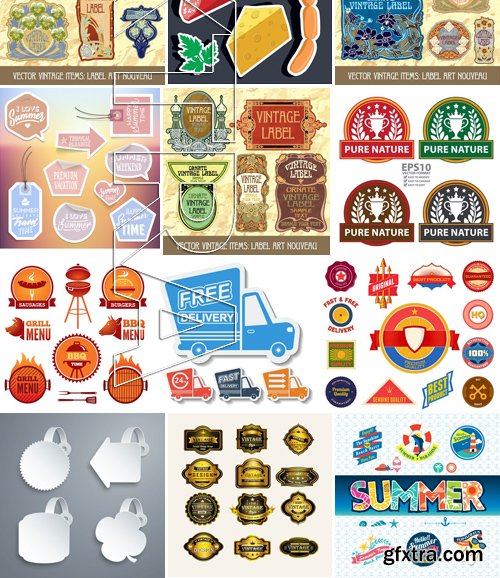 Stock Vectors - Sticker and label 2, 25xEPS