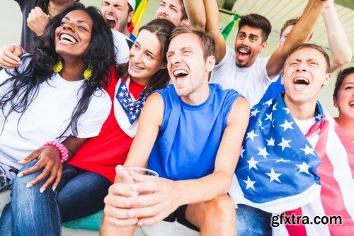 Stock Photos - Football fans, 25xJPG