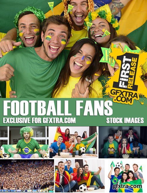 Stock Photos - Football fans, 25xJPG