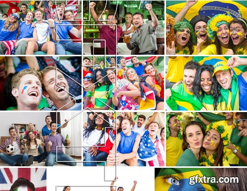 Stock Photos - Football fans, 25xJPG