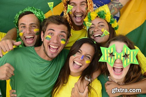 Stock Photos - Football fans, 25xJPG