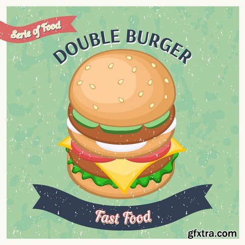 Stock Vectors - Fast Food 4, 25xEPS