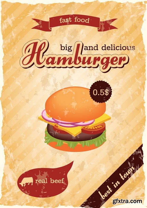 Stock Vectors - Fast Food 4, 25xEPS