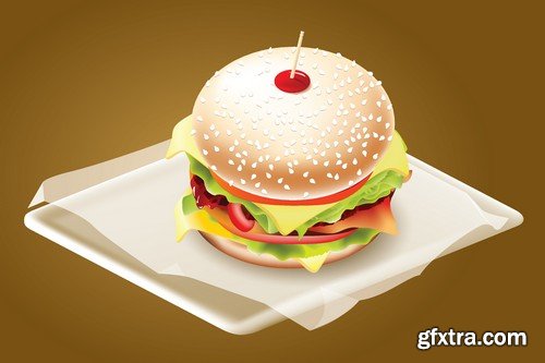 Stock Vectors - Fast Food 4, 25xEPS