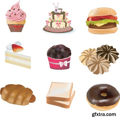 Stock Vectors - Fast Food 4, 25xEPS