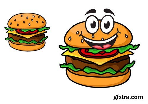 Stock Vectors - Fast Food 4, 25xEPS