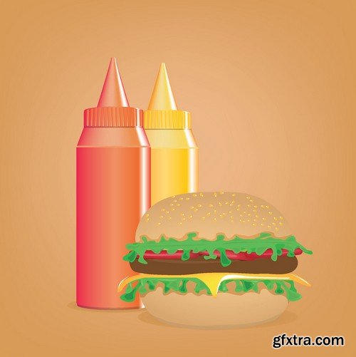 Stock Vectors - Fast Food 4, 25xEPS