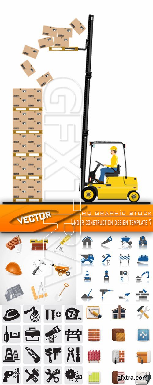 Stock Vector - Under construction design template 7