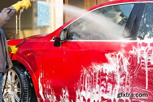 Stock Photos - Sexy girls washing cars, 25xJPG