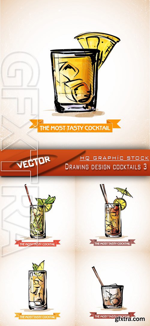 Stock Vector - Drawing design cocktails 3