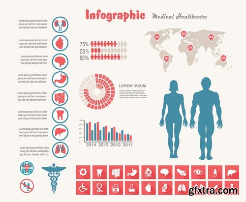 Stock Vectors - Medical Infographic 6, 25xEPS