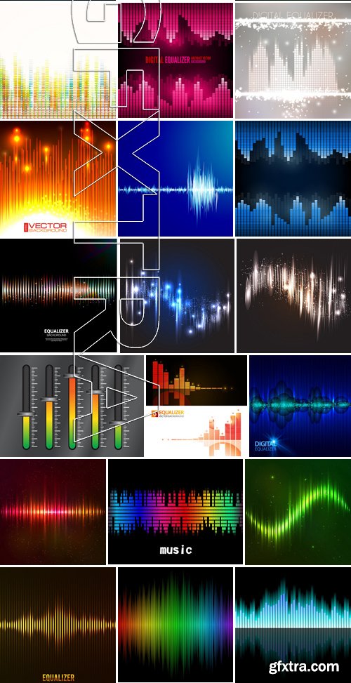 Stock Vectors - Digital equalizer, 25xEPS