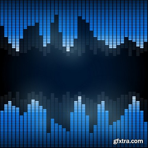 Stock Vectors - Digital equalizer, 25xEPS