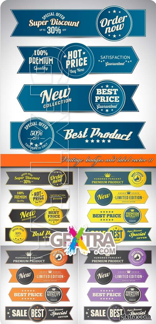 Vintage badges and label vector 11