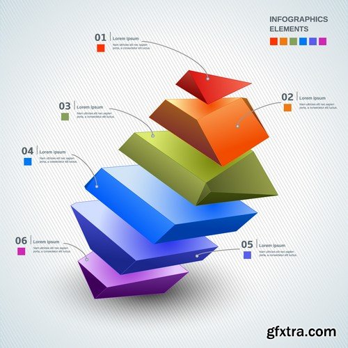 Stock Vectors - 3D Infographic Chart 6, 25xEPS