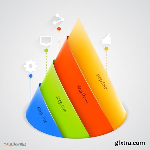 Stock Vectors - 3D Infographic Chart 6, 25xEPS