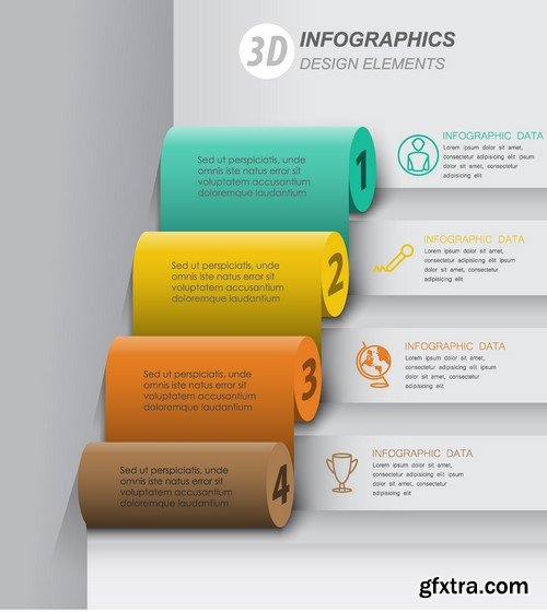 Stock Vectors - 3D Infographic Chart 6, 25xEPS