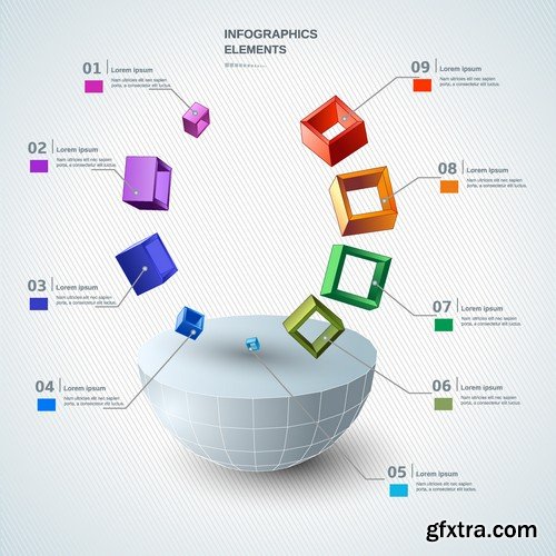 Stock Vectors - 3D Infographic Chart 6, 25xEPS