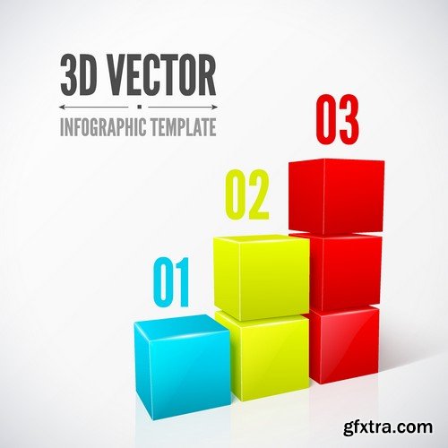 Stock Vectors - 3D Infographic Chart 6, 25xEPS