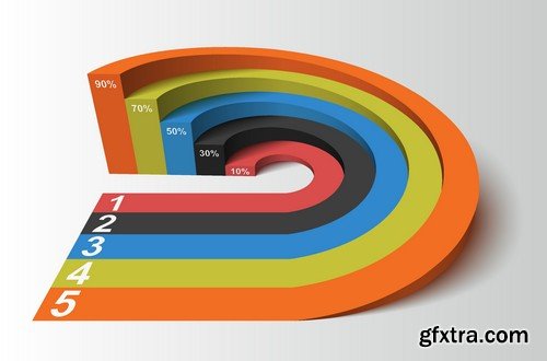 Stock Vectors - 3D Infographic Chart 6, 25xEPS