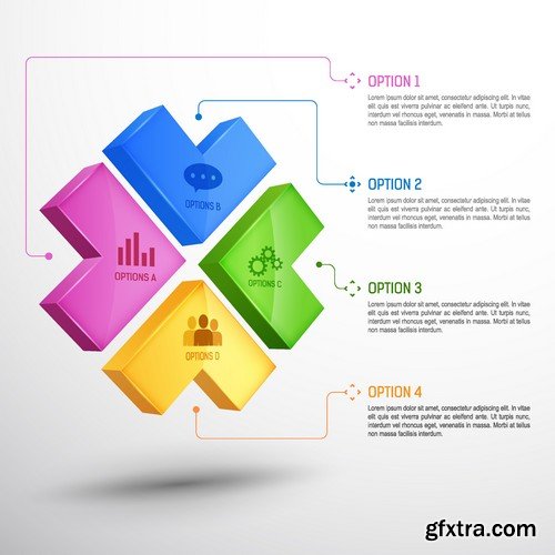 Stock Vectors - 3D Infographic Chart 6, 25xEPS