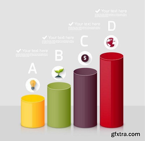 Stock Vectors - 3D Infographic Chart 6, 25xEPS